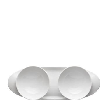 Loop White - Double Bowl with Tray